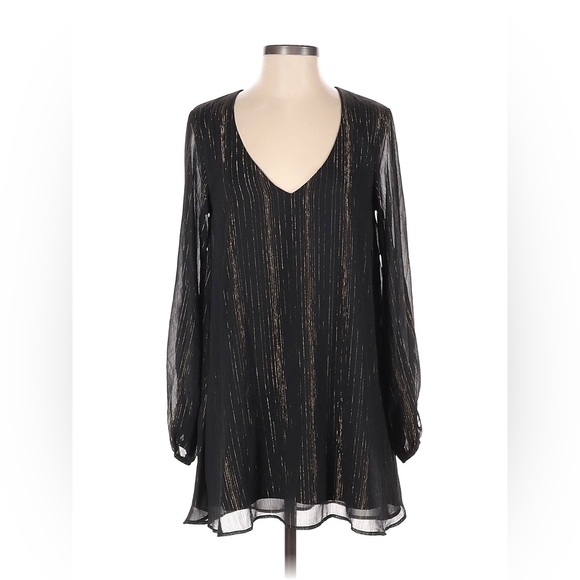 Show Me Your Mumu Women Black & Gold Sparkle Tessa Tunic Mini Dress - Picture 2 of 4